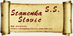 Stamenka Slović vizit kartica